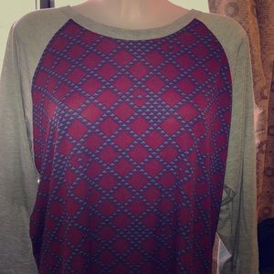 💥2/$14💥LuLaRoe Randy 3xl red and royal with grey